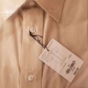 Stafford Wrinkle-Free Dress Shirt Tan Short Sleeve Size 15.5 NWT